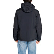 Napapijri Veste noire à capuche pour homme, en tissu élégant et résistant à l'eau, avec coutures discrètes et poches avant zippées.