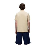 Beige napapijri Polo homme à manches courtes en coton, col classique et logo discret à l'arrière du col