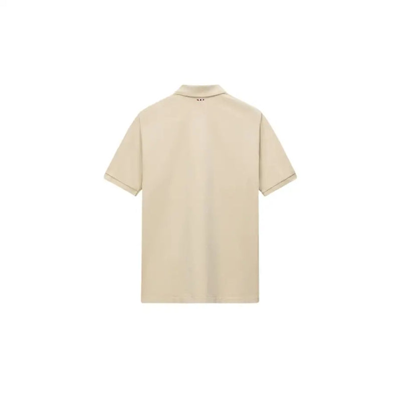 Beige napapijri Polo homme à manches courtes en coton jaune, col classique et finitions discrètes.
