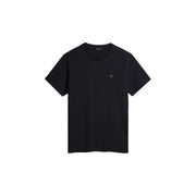 Napapijri hommes t-shirt T-shirt noir à manches courtes en coton avec petit logo brodé sur la poitrine gauche
