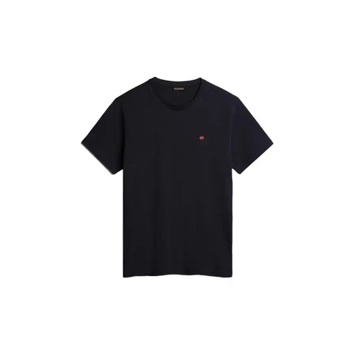 Napapijri hommes t-shirt T-shirt noir à manches courtes en coton avec petit logo brodé sur la poitrine gauche