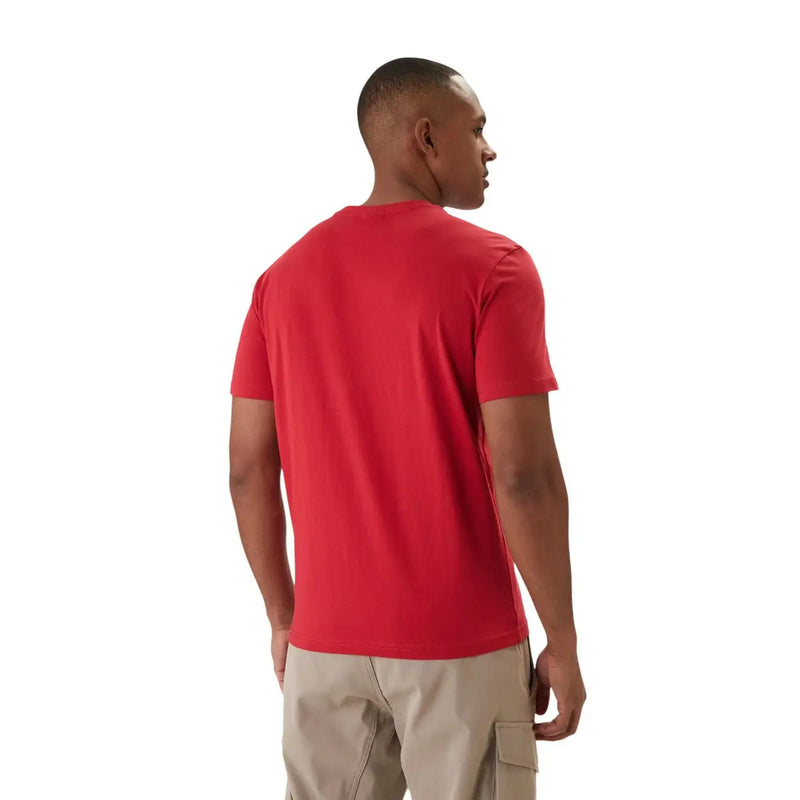 Napapijri men t shirt red short sleeve cotton crew neck casual wear in vibrant red color