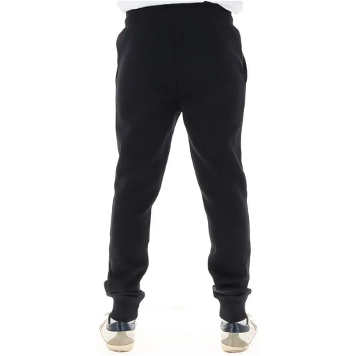 Napapijri Pantalon de jogging pour homme en molleton de coton noir, avec taille élastiquée et bas de jambes côtelés (vue de dos).