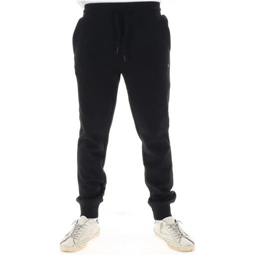 Pantalon de jogging en molleton de coton noir de Napapijri doté d'une taille élastiquée avec cordon de serrage et de poignets côtelés