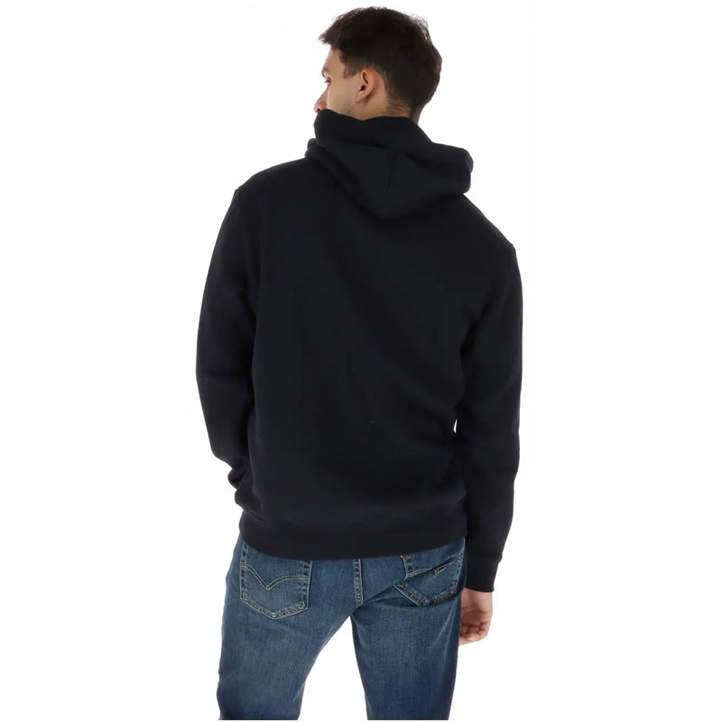 Napapijri Sweat-shirt à capuche noir en coton pour homme, en tissu doux et lisse, au design classique vu de dos