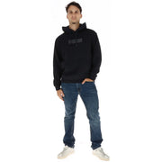 Napapijri Sweat-shirt à capuche noir en coton pour homme, orné d'un logo rectangulaire discret sur la poitrine.