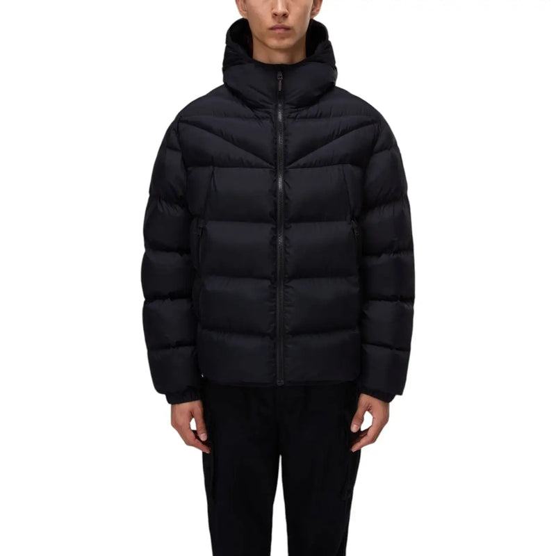 Napapijri Doudoune noire pour homme, matelassée et à capuche, vue de face