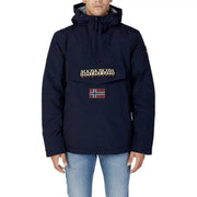 Napapijri Doudoune homme bleu marine avec écusson avant arborant le nom de la marque et le drapeau norvégien, vue de face