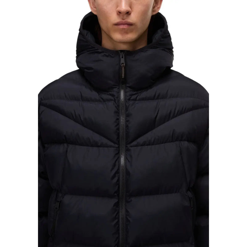 Napapijri Doudoune noire pour homme, matelassée et à capuche, vue de face
