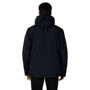 Napapijri Doudoune noire pour homme avec capuche et surpiqûres discrètes, vue de face