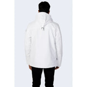 Napapijri Doudoune blanche pour homme avec empiècements noirs aux épaules et au dos, vue de face