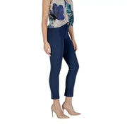 Navy blue cropped dress pants with nude heels from Rinascimento Spring/Summer Collection