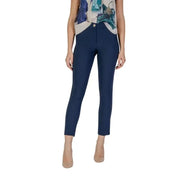 Navy blue slim fit cropped dress pants from Rinascimento Spring/Summer Collection