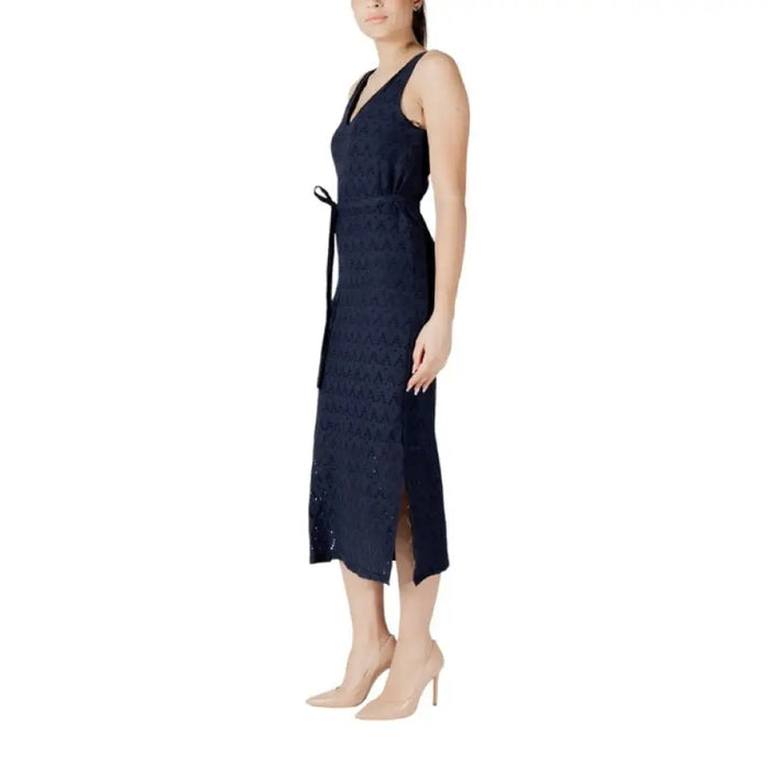 Navy blue lace midi dress from the Navy Blue Midi Dress Collection