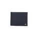 Navy blue leather wallet displayed in the Open Black Leather Wallet product image