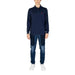 Navy blue long-sleeve US Polo Assn Polo Shirt featuring a small red logo
