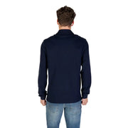 Navy blue long-sleeved polo shirt displayed in the product gallery