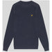 Navy blue ribbed knit sweater displayed as part of Navy Blue Ribbed Knit Sweater product listing