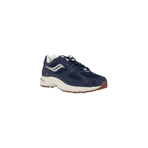 Navy blue Saucony running shoe designed for comfort and athletic performance