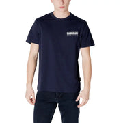 Navy blue short-sleeve t-shirt from Napapijri Men with black print and round neck design