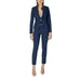 Navy blue women’s suit featuring Rinascimento Women’s Blue Blazer with low-cut V-neck