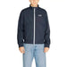 Navy blue zip-up jacket featuring EA7 logo on the chest for men