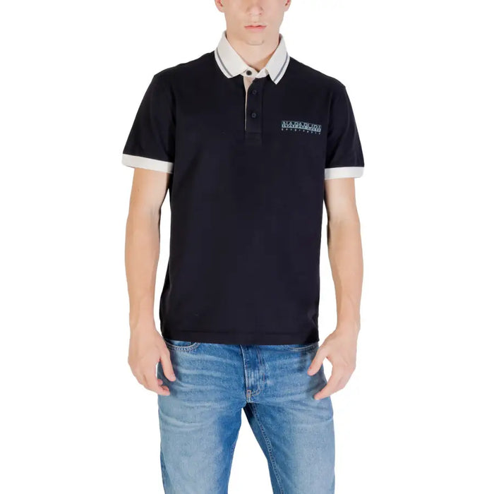 Navy polo shirt with white trim from Assorted Polo Shirts in Burgundy Red and Maroon collection