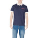 Navy polo shirt with white trim from Assorted Polo Shirts in Burgundy Red and Maroon