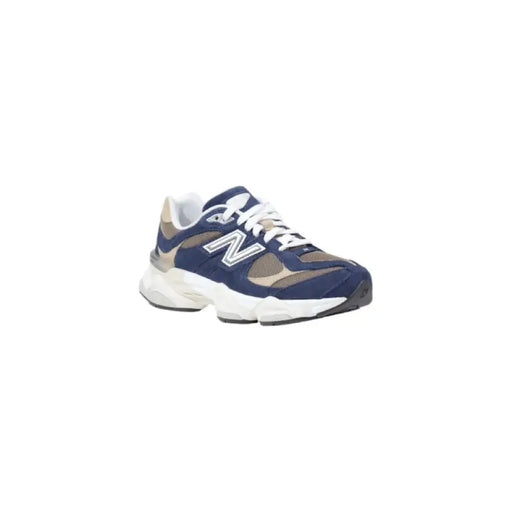 Navy and tan New Balance sneaker displayed in the Navy Brown New Balance Sneaker product image