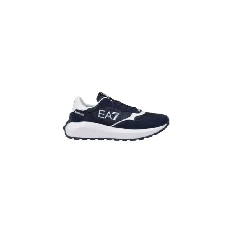 Navy and white athletic shoe from Black EA7 Running Sneaker collection