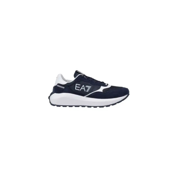 Navy and white athletic shoe from Black EA7 Running Sneaker collection