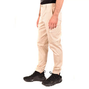 Pantalon en coton beige pour homme Neil Barrett, doté de multiples poches cargo et d'une coupe fuselée