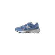 New balance Baskets homme 990v3 bleu clair et gris avec empeigne en cuir, textile, mesh et daim pour la course