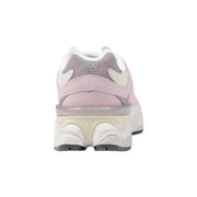New balance women leather sneakers pink featuring a chunky layered sole in pink and white colorway