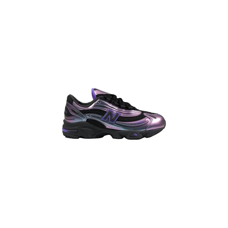 New balance women purple synthetic sneakers with metallic iridescent upper and black accents in a 9060 design