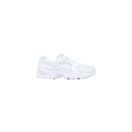 New Balance women sneakers white faux leather with mesh upper perforated detailing and chunky rubber sole