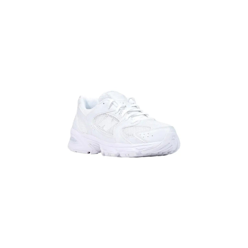New Balance women sneakers white faux leather with mesh and synthetic overlays and chunky sole with laces
