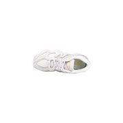 White new balance women suede sneakers lilac leather with white 990v5 design and subtle lavender chunky sole