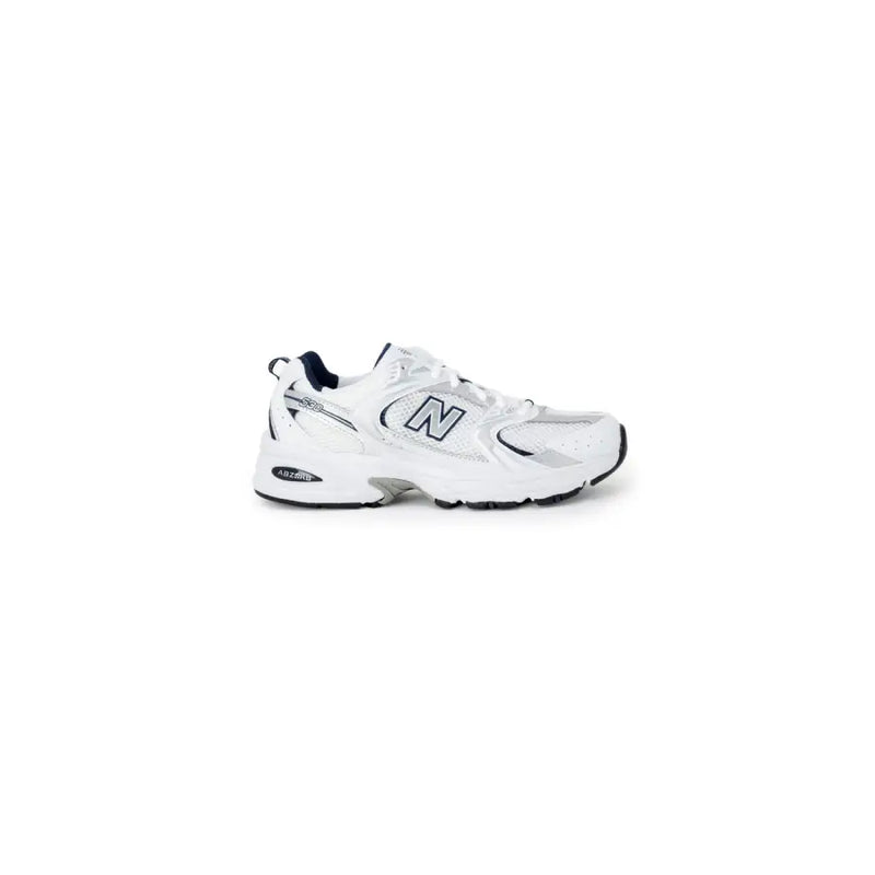 New Balance 530 white womens sneakers with navy retro accents