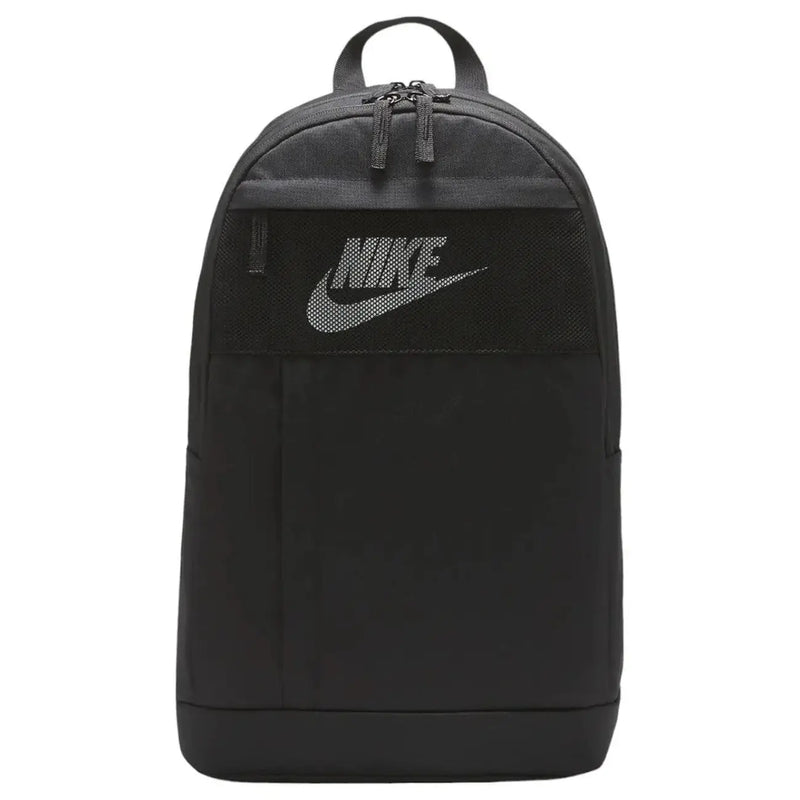 Nike Sac à dos noir pour homme avec logo Swoosh argenté sur le panneau avant, vue de face