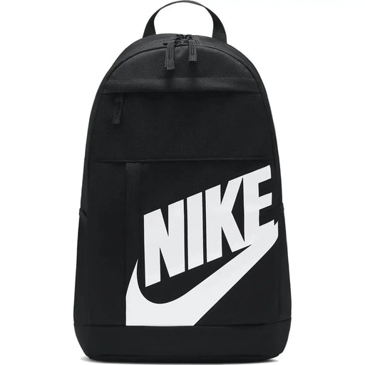 Nike Sac à dos noir pour homme avec logo Swoosh blanc audacieux, vue de face
