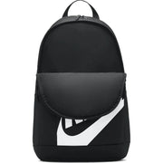 Nike Sac à dos noir pour homme avec logo Swoosh blanc audacieux, vue de face