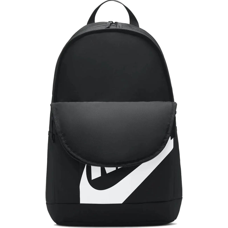 Nike Sac à dos noir pour homme avec logo Swoosh blanc audacieux, vue de face