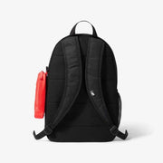 Nike Sac à dos noir pour homme avec poche latérale rouge vif et détails en maille, vue de face