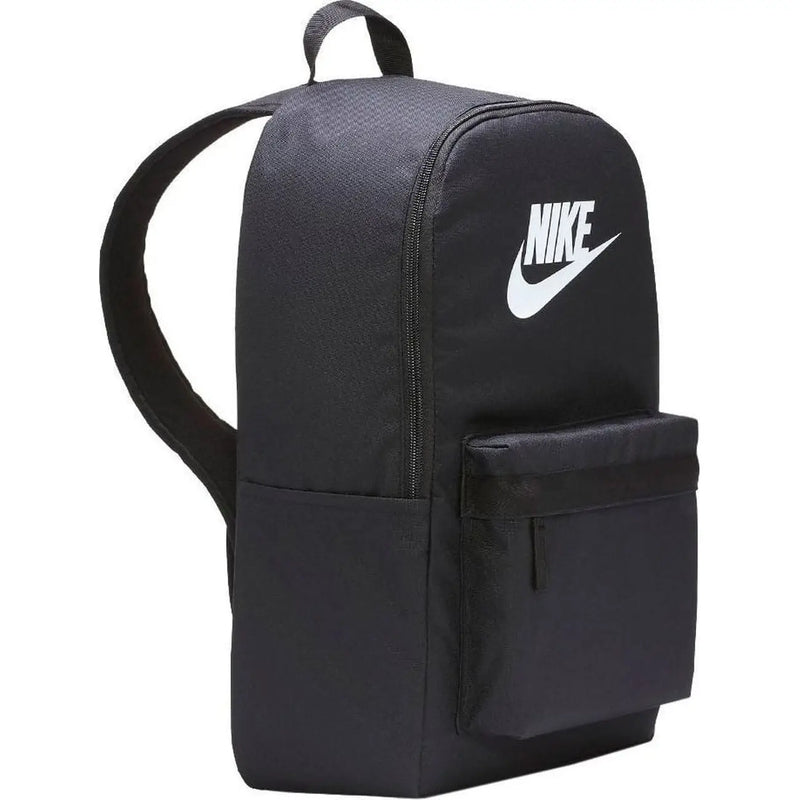 Noir Nike Sac à dos homme en polyester avec logo blanc et poche avant, dimensions : 28 x 46 x 12 cm