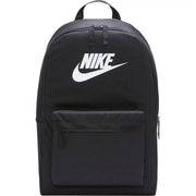 Nike Sac à dos homme en polyester noir avec logo Swoosh blanc et poche avant zippée, dimensions : 28 x 46 x 12 cm
