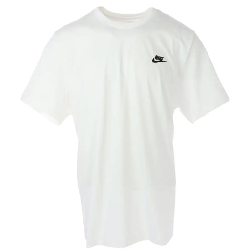 Nike white short sleeve t shirt made of soft fabric with a small black logo on the left chest for casual wear