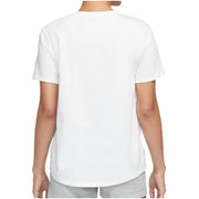Nike women all season white cotton short sleeve t-shirt with crew neck for casual and active wear