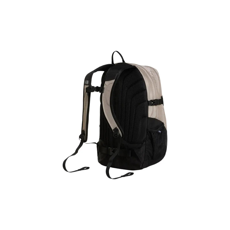 Sac à dos The North Face Borealis pour homme, noir et beige, avec empiècements en mesh et bretelles réglables, vue de face