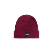 Casquette The North Face Dock Worker pour homme, en maille bordeaux avec revers et logo noir, vue de face
